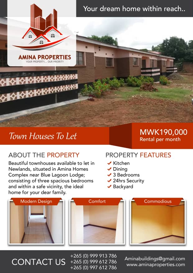 3 Bedroom Town Houses To Let In Newlands Malawi S Largest Online Directory National Search Engine