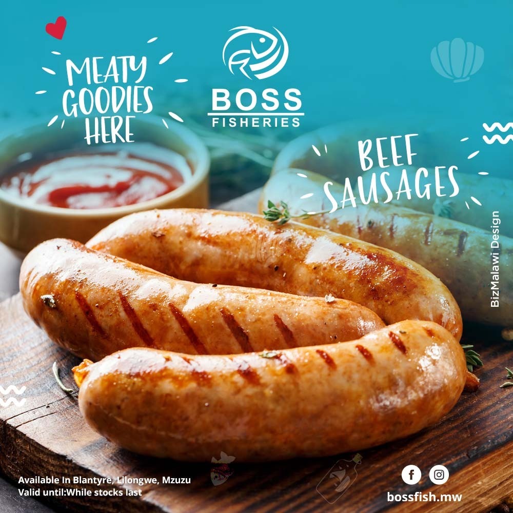 Beef Sausages available at Boss Fisherie...